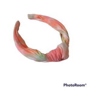 J. Crew Multi Floral Die Dye Cute Hair Accessory NEW Pink w/Bow Detail